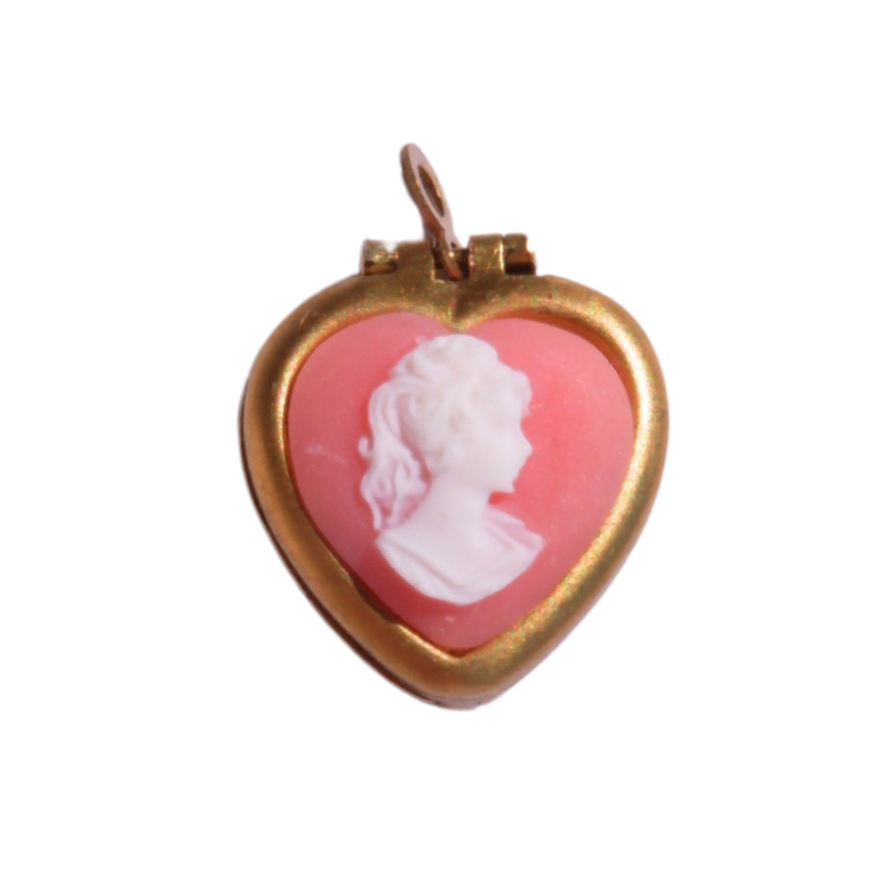 pink heart locket