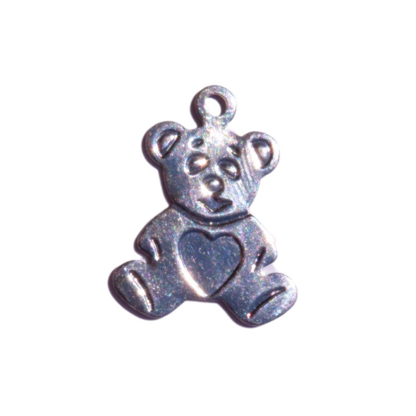 silver teddy bear